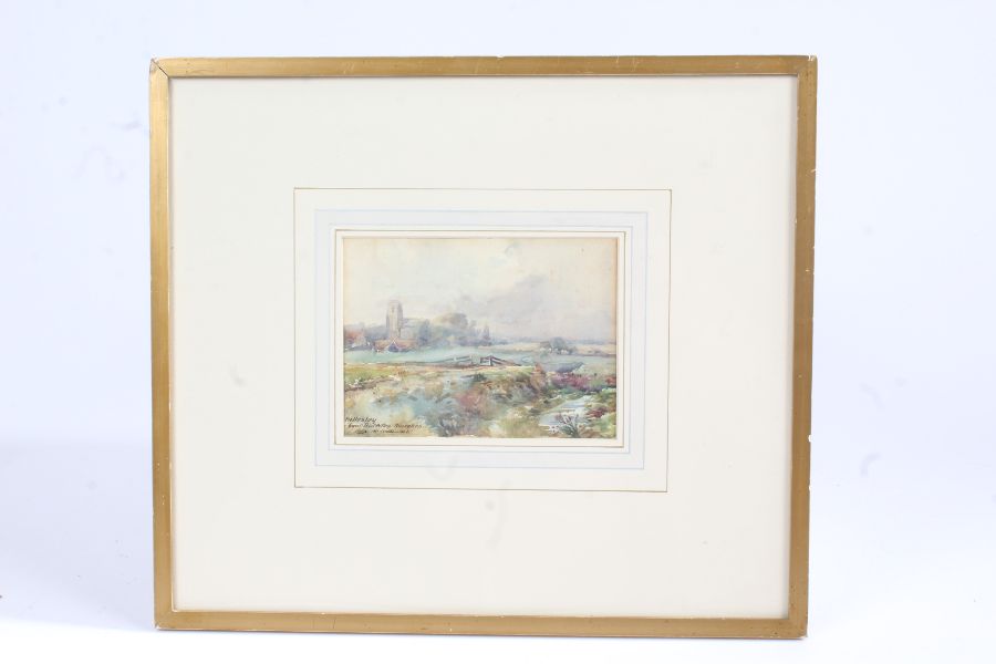 Ada M Williams (19th/20th Century) 'Hollesley from Alderton Marshes', signed and titled (bottom