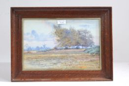 A J Wall, Landscape with Mill, signed (lower right), watercolour  20 x 32cm