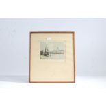 Claude H Rowbotham, 'St Pauls from Southwark', signed, coloured etching