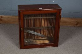 20th century mahogany and glazed display cabinet, 53cm high 45.5cm wide