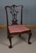 Good George III style Hepplewhite chair, baring label to underside P. E. Gane, with a foliate carved