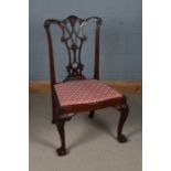 Good George III style Hepplewhite chair, baring label to underside P. E. Gane, with a foliate carved