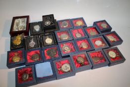 65 modern pocket watches, to include hunter and open face examples, with gilt and stainless steel