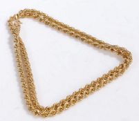 9 carat gold rope twist effect necklace, stamped 9kt, weight 8.9 grams