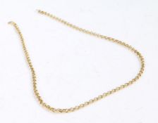 9 carat gold chain link necklace, weight 3.6 grams