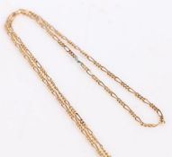 9 carat gold chain link necklace, weight 1.5 grams