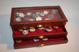 40 modern pocket watches, to include hunter and open face examples, with gilt and stainless steel