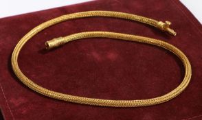 Large and good 18 carat gold rope effect necklace, stamped 750, weight 40.1 grams, housed within a