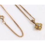 9 carat gold chain link necklace and pendant, weight 3.5 grams