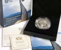 The 1000th Anniversary of The Coronation of King Canute 2017 United Kingdom £5 Silver proof coin