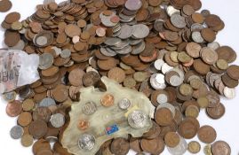 Collection of coins, mostly UK coppers (qty)