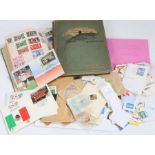 The Improved Postage Stamp Album, with some contents, together with some loose stamps, small