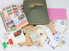 The Improved Postage Stamp Album, with some contents, together with some loose stamps, small