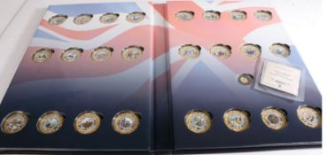 Windsor Mint World War II commemorative coin collection, consisting of 24 gold plated copper coins