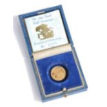 The 1988 proof half sovereign Metal 22 carat gold. Weight 3.99g. Diameter 19.30mm. Mintage 22,500.