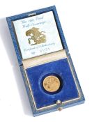 The 1988 proof half sovereign Metal 22 carat gold. Weight 3.99g. Diameter 19.30mm. Mintage 22,500.