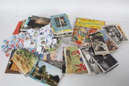 Collection of modern postcards and some stamps (qty)