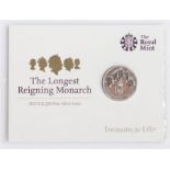 Royal Mint "The Longest Reigning Monarch" 2015 UK £20 fine silver coin