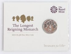 Royal Mint "The Longest Reigning Monarch" 2015 UK £20 fine silver coin