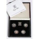 The Royal Mint United Kingdom £1 silver proof piedfort collection 1984-1987, cased