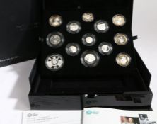 The 2020 United Kingdom Silver Proof Coin Set Alloy 925 AG. Weight 28.28g, 12.00g (x4), 8.00g (