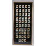 Framed set of Kensitas Cigarette silks, British Empire Flags