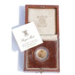 1988 Britannia 1/10 Ounce proof coin Face value £10. Weight 3.412g. Diameter 16.50mm. Edition