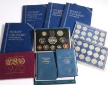 Collection of coin sets to include the complete set of shillings 1953-66, the complete set of George
