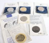 Collection of crowns, to include Pobjoy Mint 150th anniversary of the Penny Black, Pobjoy Mint