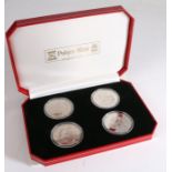 Pobjoy Mint set of four Isle of Man 1999 crowns depicting the Battle of Waterloo 1815, American