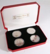 Pobjoy Mint set of four Isle of Man 1999 crowns depicting the Battle of Waterloo 1815, American