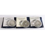 Two Royal Mint silver crowns, Coronation 40th Anniversary 1993, Tonga Coronation Anniversary Crown