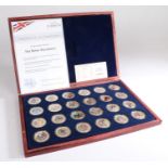 The Royal Regiments, set of 24 gold plated coins with polychrome printed detailing, all capsulated