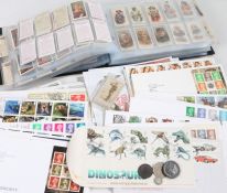 Collection of first day covers, album of cigarette cards to include Players, Nicolas Sarony & Co.