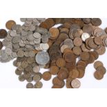 Collection of various coins to include six pences, pennies etc. (qty)