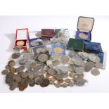 Coins to include three cased Festival of Britain 1951 crowns, Charles and Diana crowns, loose UK