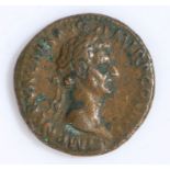 Roman coin, Nerva, Sestertius, 96-97, laureate head right, rev. Fortuna standing left, holding