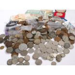 Collection of coins and banknotes, to include commemorative crowns, Canada Dollars,  pennies, half