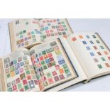 Three stamp albums, GB and World, Victoria through to Elizabeth II, to include Victoria 3d, Edward