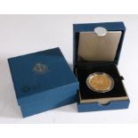 Royal Mint The Queen's Diamond Jubilee £5 gold plated silver proof coin, capsulated and boxed with