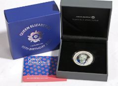 Queen Elizabeth II Ninety-Fifth Birthday 1oz Silver Proof Coin Finish Proof with colour printing.
