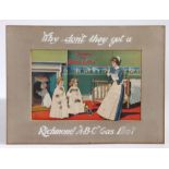 Rare late Victorian full colour three dimensional show card, advertising 'Richmond A.B.C. Gas