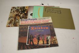 5x Hard Rock / Rock LPs and 2x 7" singles - Black Sabbath / Deep Purple / Rainbow / etc.
