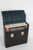 Collection of approx. 20 Classical LPs in a good black carrying case w/ tartan print inner lining