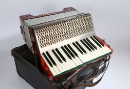 Hohner Piano Accordion (AF, restoration project) and a black case.