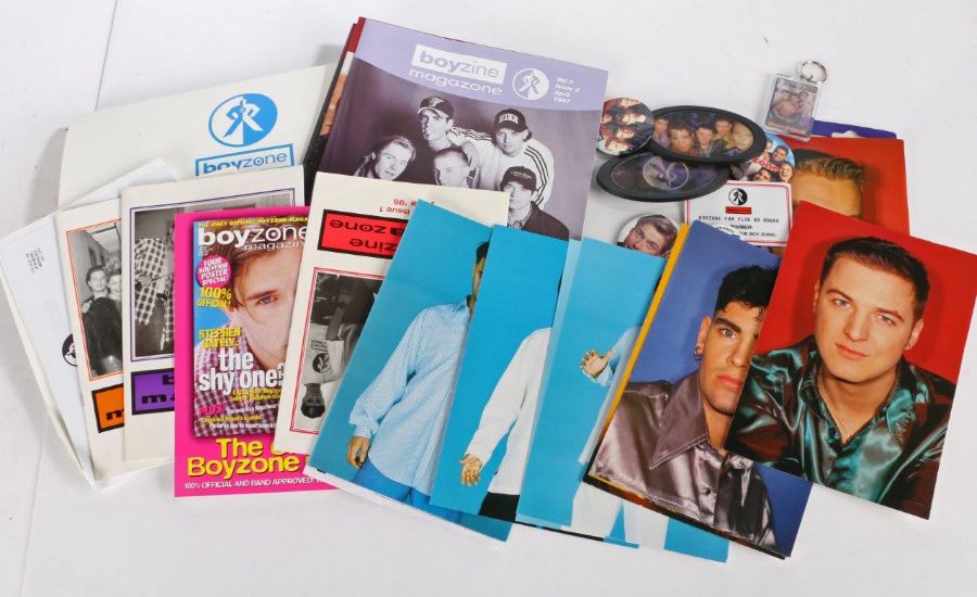 Boyzone Official Fan Club pack. To include pictures and magazines related to the group.