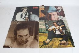 4x Merle Haggard LPs - Back To The Barrooms / My Farewell To Elvis / Big City / Serving 190 Proof