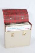 Collection of approx. 25 Classical and mixed LPs in a good white carrying case w/ tartan inner
