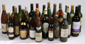 A mixed lot of twenty-nine bottles, including two bottles of Chateau La Besage, 1992, white muscadet