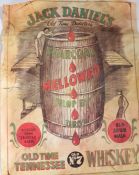 A Rare Vintage Jack Daniels 'Old Time Distillery'Poster "Charcoal Mellowed Drop by Drop" 80 x 60cm